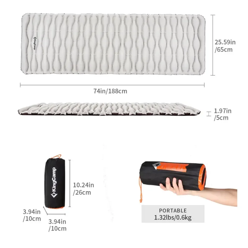 Матрац надувний KingKamp Ultra Light 650 183x51х5 см, сірий Матрац надувний KingKamp Ultra Light 650 183x51х5 см, сірий