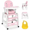 Стільчик для годування 5-в-1 Ricokids Sinco 57,5 х 104 см - рожево-білий