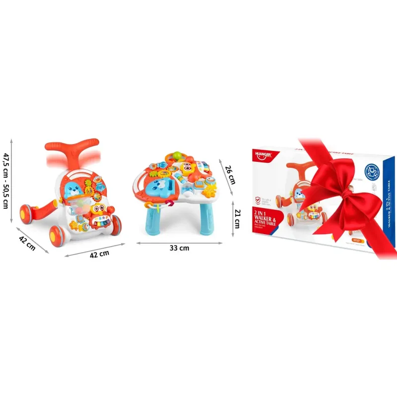 Каталка 2-в-1 інтерактивна Ricokids біло-червона Каталка 2-в-1 інтерактивна Ricokids біло-червона