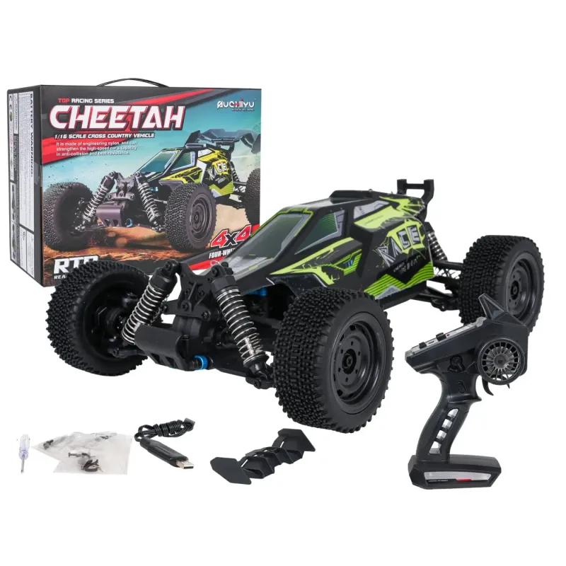 Дитяча машинка Ramiz CHEETAH 16201 на дистанційному керуванні, масштаб 1:16, чорно-зелена Дитяча машинка Ramiz CHEETAH 16201 на дистанційному керуванні, масштаб 1:16, чорно-зелена