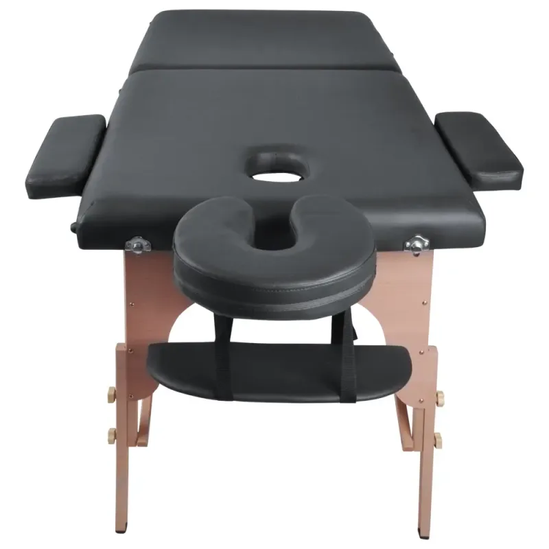 Масажний стіл inSPORTline Orashi 2-Section Wooden, чорний