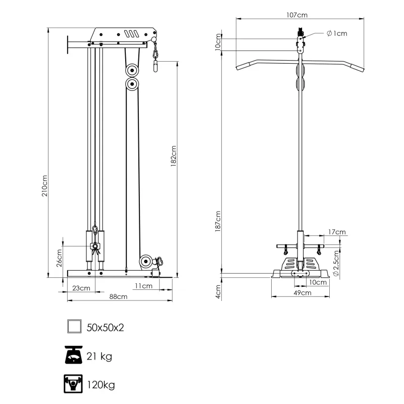 Тяга настінна Marbo Sport MS-W103 2.0 Тяга настінна Marbo Sport MS-W103 2.0