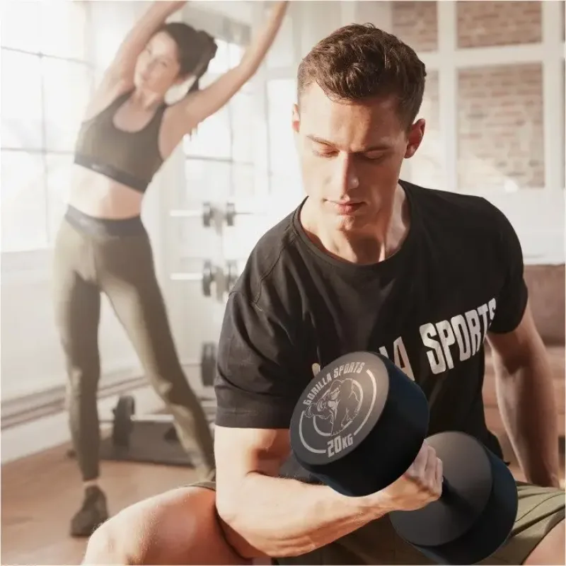Гантель прогумована Gorilla Sports 100532-00049-0025 20 кг