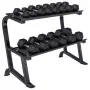 Стійка з шестигранними гантелями Gorilla Sports Hex 2 х 4-25 кг