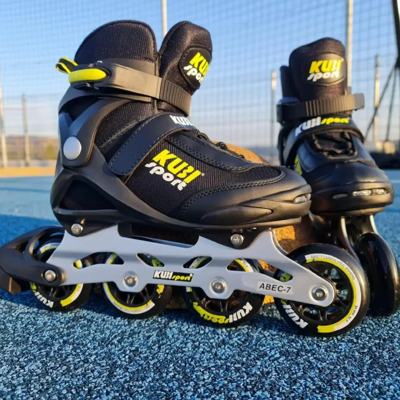 Роликові ковзани KUBISPORT розмір 43, чорно-жовті Роликові ковзани KUBISPORT розмір 43, чорно-жовті