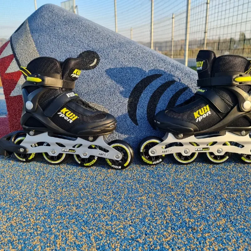 Роликові ковзани KUBISPORT розмір 46, чорно-жовті Роликові ковзани KUBISPORT розмір 46, чорно-жовті