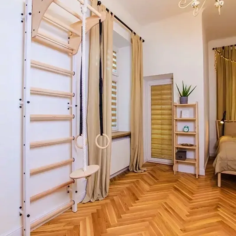 Шведська стінка BenchK 711W + A204 з аксесуарами, біла