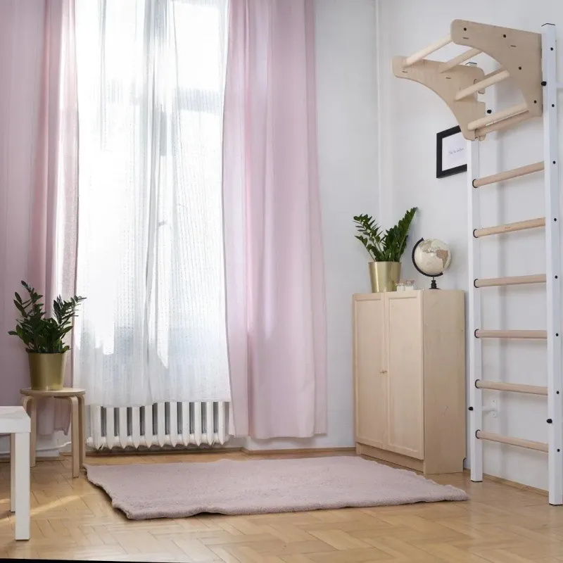 Шведська стінка BenchK 211W 230 x 67 см з турніком, біла