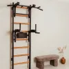 Шведська стінка BenchK 232B з турніком та брусами, чорна Шведська стінка BenchK 232B з турніком та брусами, чорна