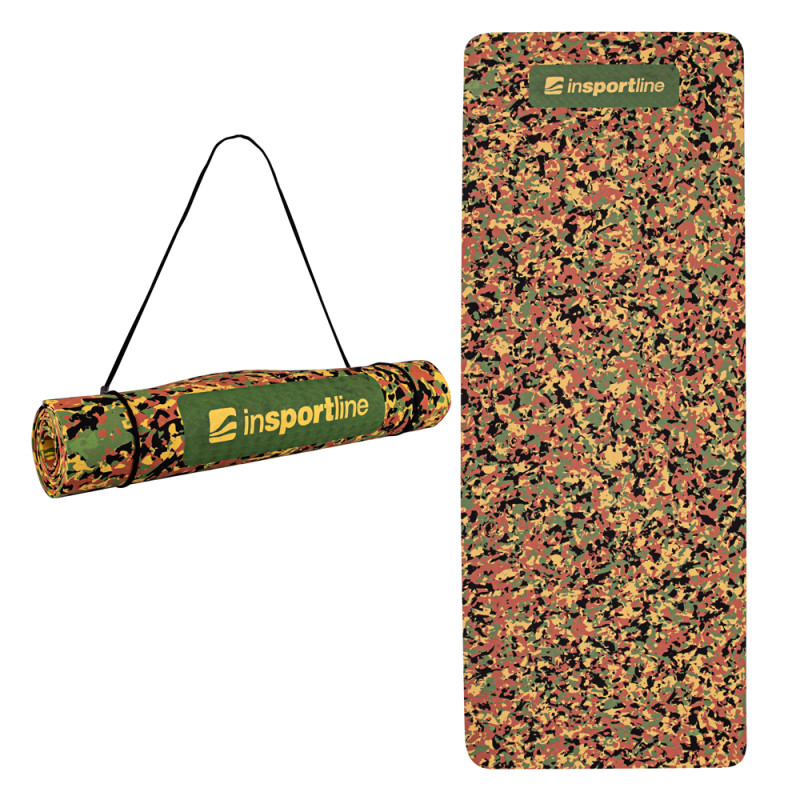 Гімнастичний килимок inSPORTline Camu 173x61x0,4 cm - коричневий камуфляж