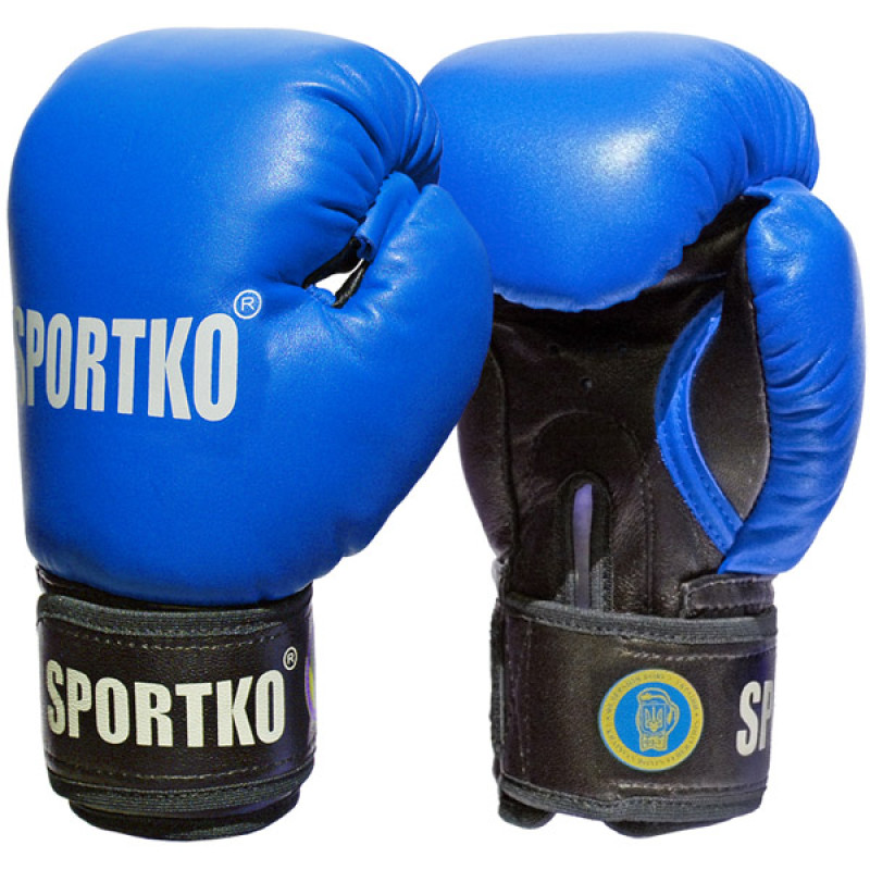 Рукавички боксерські шкіряні SportKO PK1 розмір 12 унцій, сині