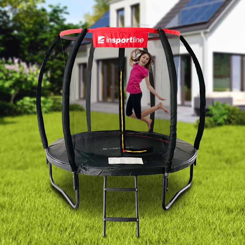 Батут inSPORTline Flea PRO з внутрішньою сіткою 183 см чорний