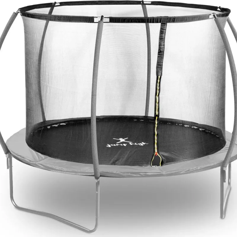 Батут Gymrex GR-TR02 з внутрішньою сіткою 10 футів 305 см чорно-сірий