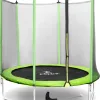 Батут Gymrex GR-TR03 з зовнішньою сіткою 8 футів 244 см чорно-зелений