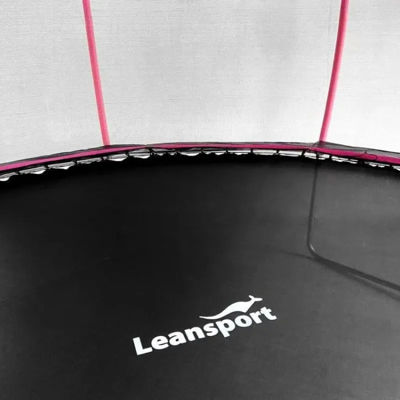 Батут Lean Sport 8342 з внутрішньою сіткою 14 футів 426 см чорно-рожевий