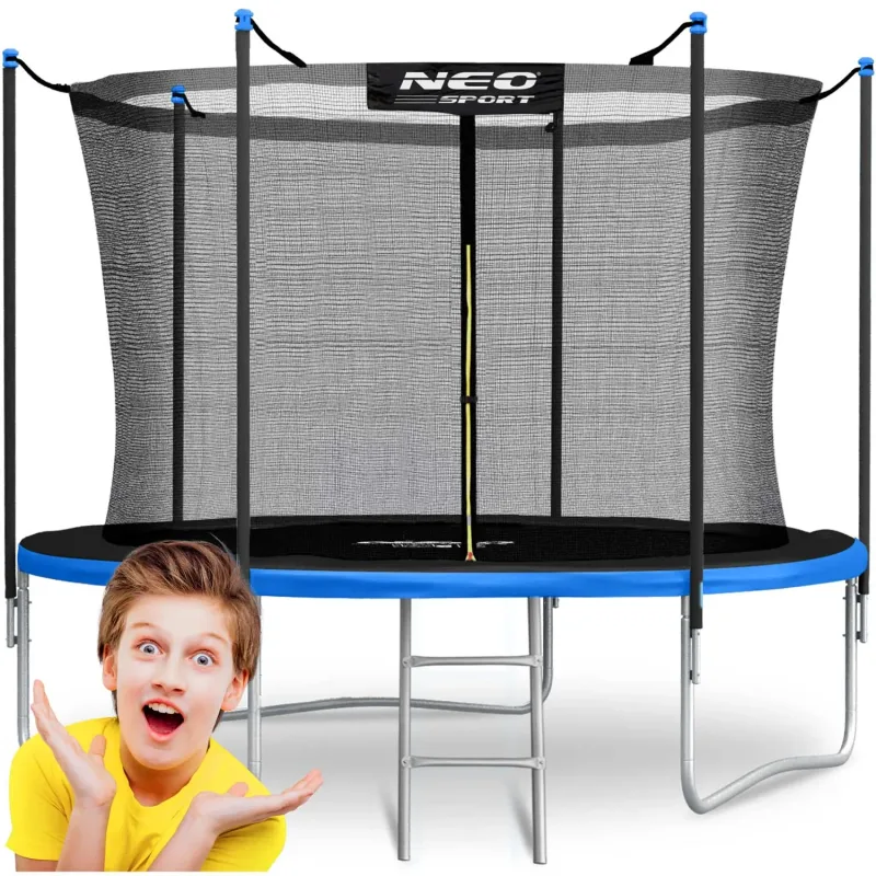 Батут Neo-Sport NS-06W241 з зовнішньою сіткою 6 футів 183 см чорно-синій