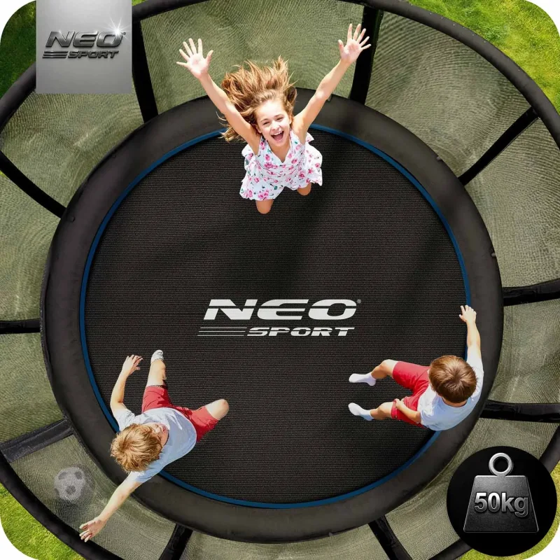 Батут Neo-Sport NS-06Z221 з зовнішньою сіткою 6 футів 183 см чорно-синій