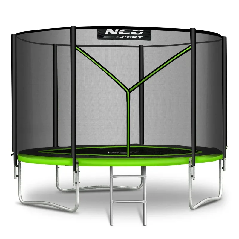 Батут Neo-Sport NS-06Z231 з зовнішньою сіткою 6 футів 183 см, чорно-зелений