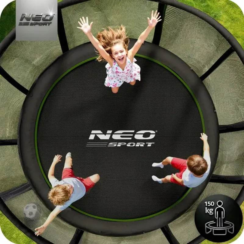 Батут Neo-Sport NS-15Z231 з зовнішньою сіткою 15 футів 465 см, чорно-зелений Батут Neo-Sport NS-15Z231 з зовнішньою сіткою 15 футів 465 см, чорно-зелений