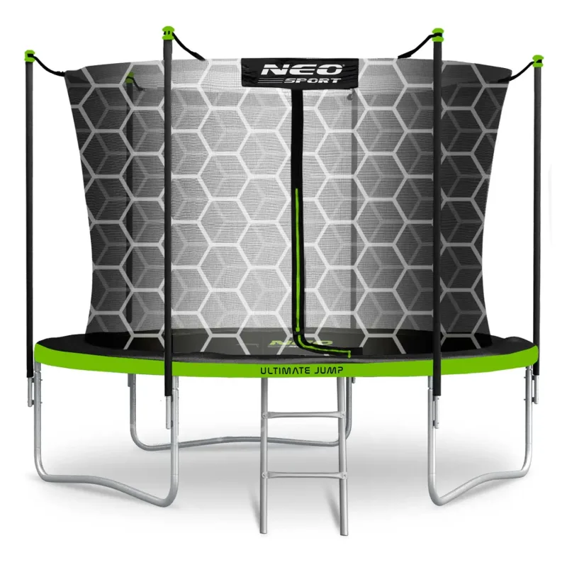 Батут Neo-Sport з внутрішньою 10 футів 312 см чорно-зелений