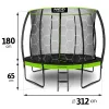 Батут Neo-Sport з внутрішньою сіткою 10 футів 312 см чорно-зелений