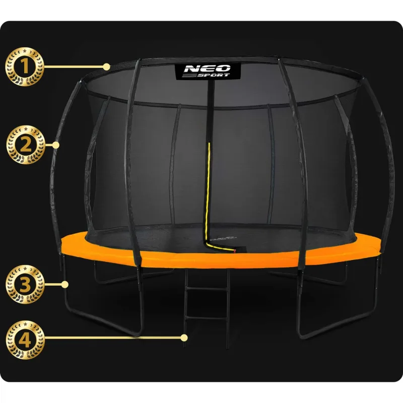 Батут Neo-Sport з внутрішньою сіткою 12 футів 374 см чорно-помаранчевий Батут Neo-Sport з внутрішньою сіткою 12 футів 374 см чорно-помаранчевий