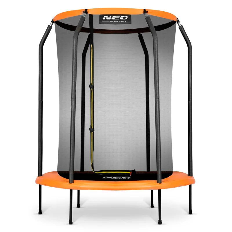 Батут Neo-Sport з внутрішньою сіткою 5 футів 152 см чорно-помаранчевий