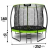 Батут Neo-Sport з внутрішньою сіткою 8 футів  252 см чорно-зелений