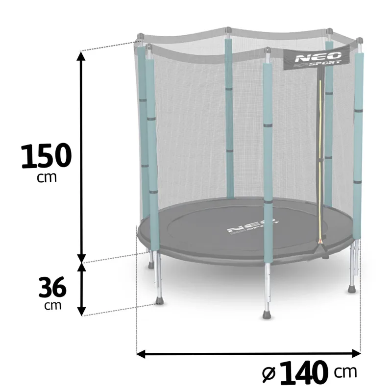 Батут Neo-Sport з зовнішньою сіткою 4,5 футів 140 см зелений Батут Neo-Sport з зовнішньою сіткою 4,5 футів 140 см зелений