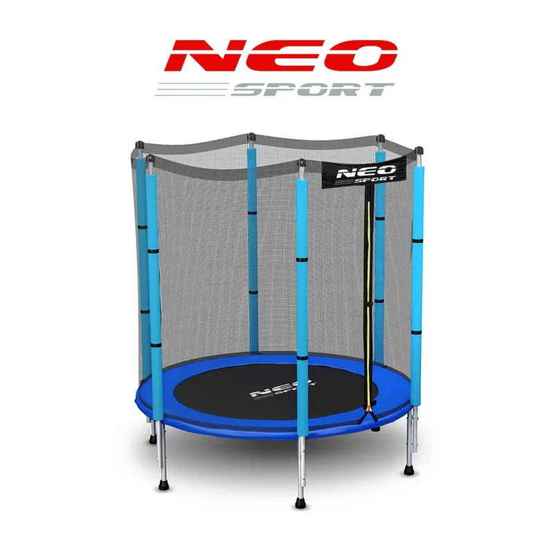 Батут Neo-Sport з зовнішньою сіткою 4,5 футів 140 см синій Батут Neo-Sport з зовнішньою сіткою 4,5 футів 140 см синій
