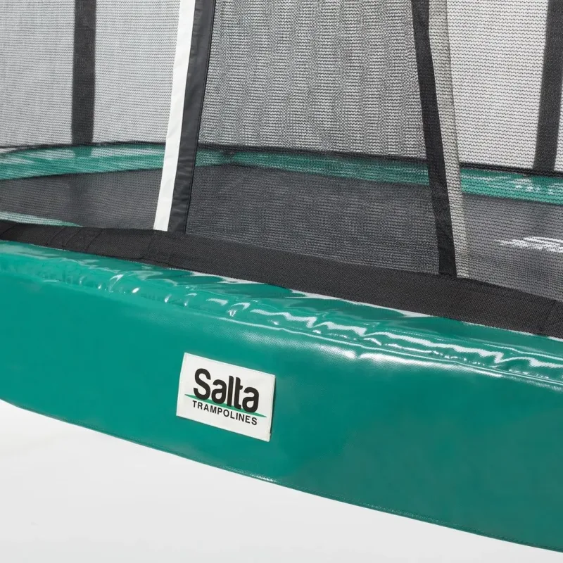 Батут Salta First Class з внутрішньою сіткою 366 x 214 см чорно-зелений