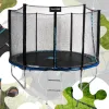 Батут THUNDER OUTSIDE PRO з зовнішньою сіткою 8 футів 244 см чорно-блакитний Батут THUNDER OUTSIDE PRO з зовнішньою сіткою 8 футів 244 см чорно-блакитний