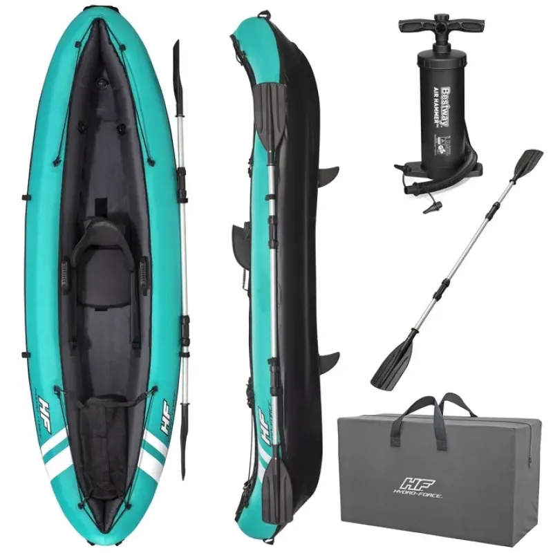 Каяк надувний Bestway Hydro-Force Ventura Elite X1 280 х 86 см, блакитно-чорний