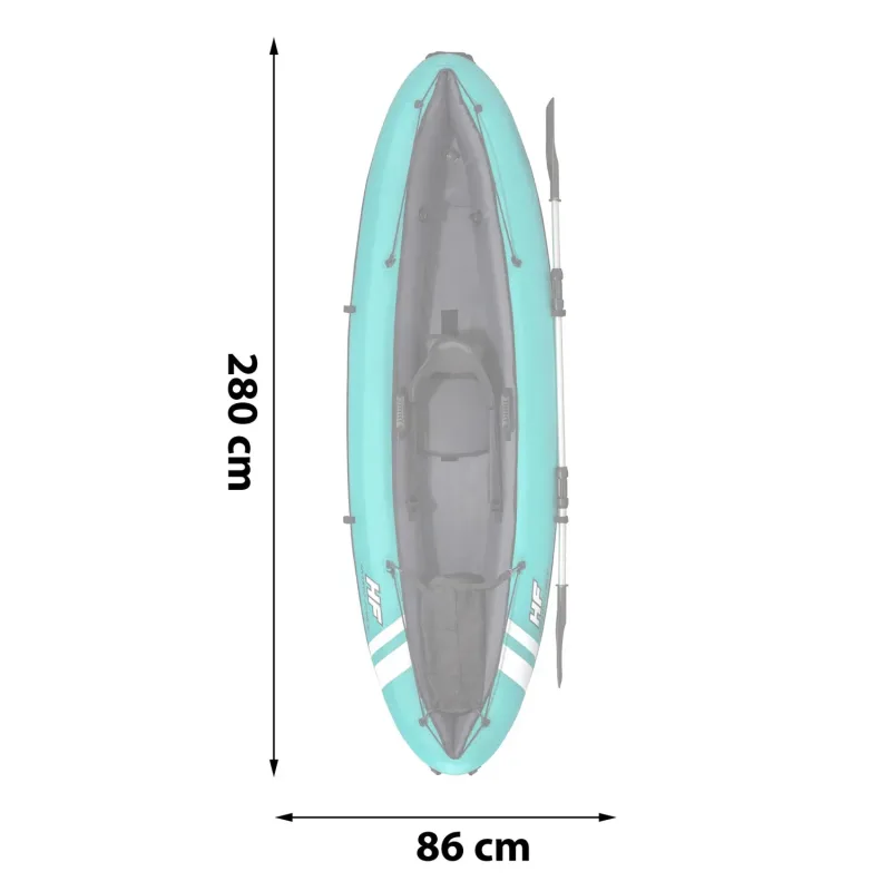 Каяк надувний Bestway Hydro-Force Ventura Elite X1 280 х 86 см, блакитно-чорний Каяк надувний Bestway Hydro-Force Ventura Elite X1 280 х 86 см, блакитно-чорний