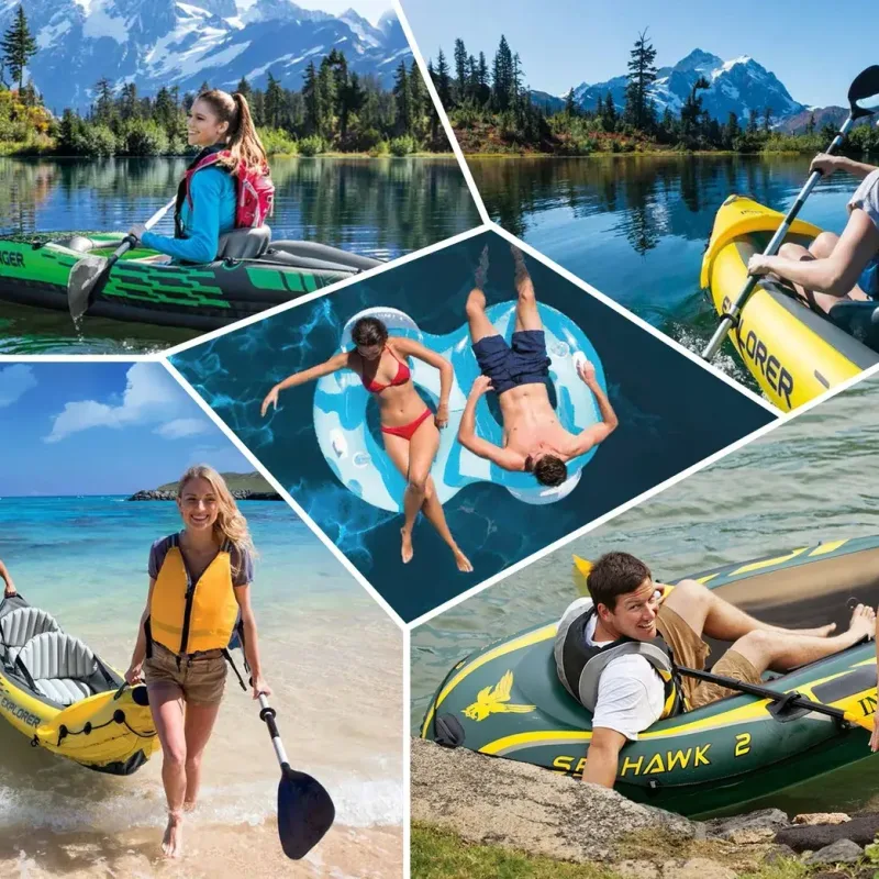 Човен надувний Intex Seahawk 4 351 x 145 x 48 см, зелений Човен надувний Intex Seahawk 4 351 x 145 x 48 см, зелений