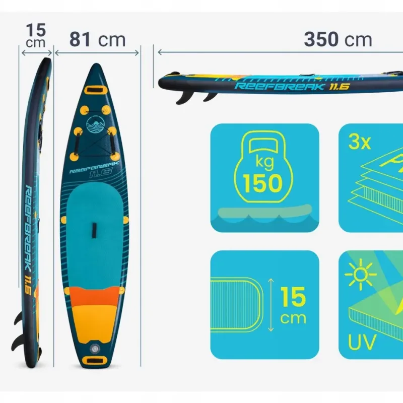 Надувна SUP дошка (Сапборд) Neo-Sport 170311 Reefbreak 350 х 81 х 15 см Надувна SUP дошка (Сапборд) Neo-Sport 170311 Reefbreak 350 х 81 х 15 см