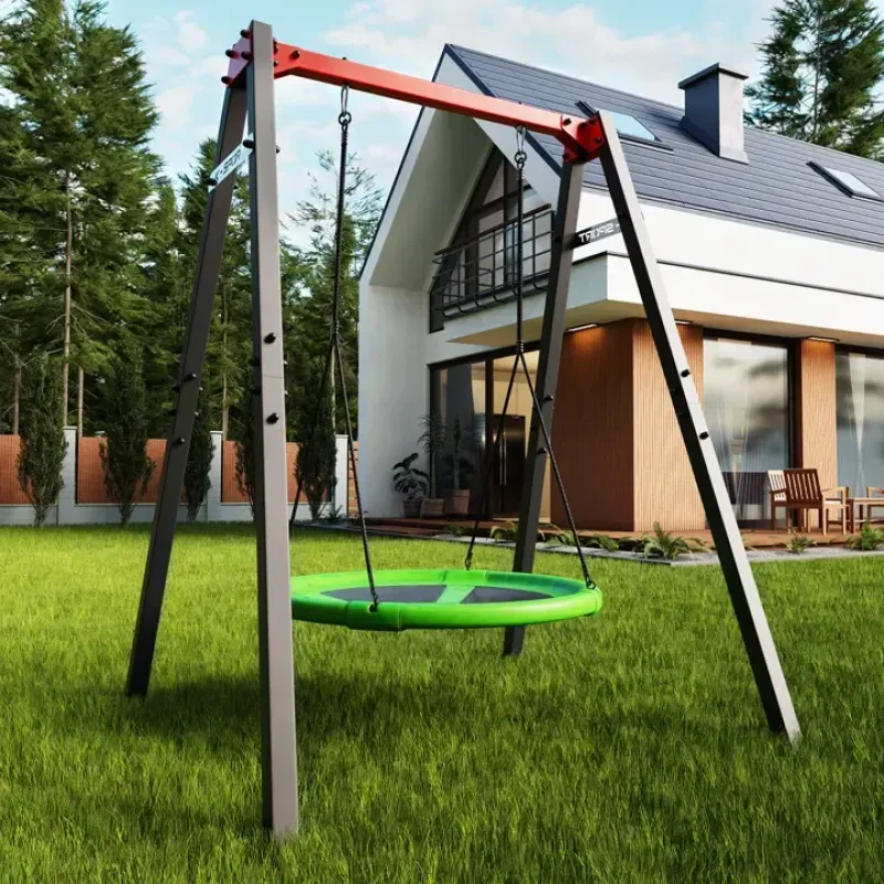 Гойдалка з гніздом лелеки K-Sport KSOZ016 MAX FUN - червоно-сіра Гойдалка з гніздом лелеки K-Sport KSOZ016 MAX FUN - червоно-сіра