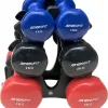 Гантелі вінілові ENERO FIT VDB зі стійкою, 12 кг