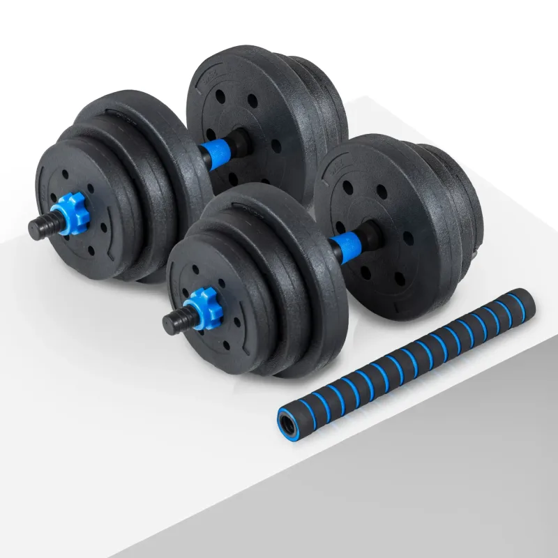 Гантелі розбірні бітумні THUNDER GYM-02 зі з'єднувачем для штанги, 2 x 10 кг