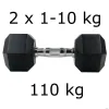 Гантелі шестигранні UnderFit Hex 2 х 1-10 кг (110 кг)