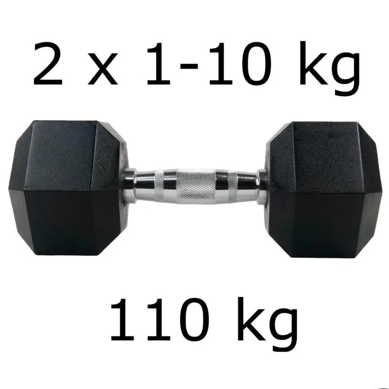 Гантелі шестигранні UnderFit Hex 2 х 1-10 кг (110 кг)
