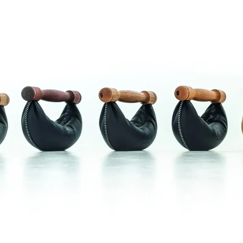 Гантелі з підставкою NOHRD Classic Walnut Leather 2-8 кг
