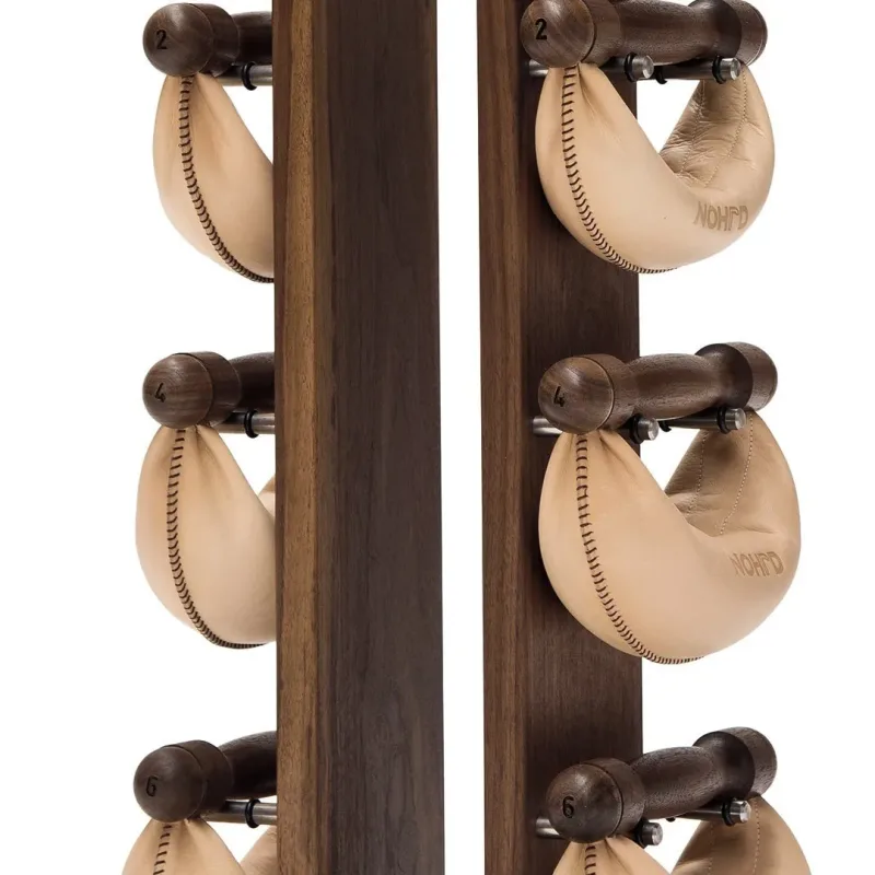 Стійка з гантелями NOHRD Classic Nature Walnut Leather 2-8 кг Стійка з гантелями NOHRD Classic Nature Walnut Leather 2-8 кг