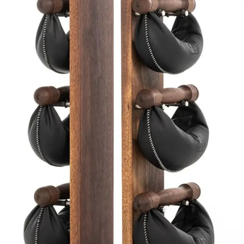 Стійка з гантелями NOHRD Classic Walnut Leather 2-8 кг Стійка з гантелями NOHRD Classic Walnut Leather 2-8 кг
