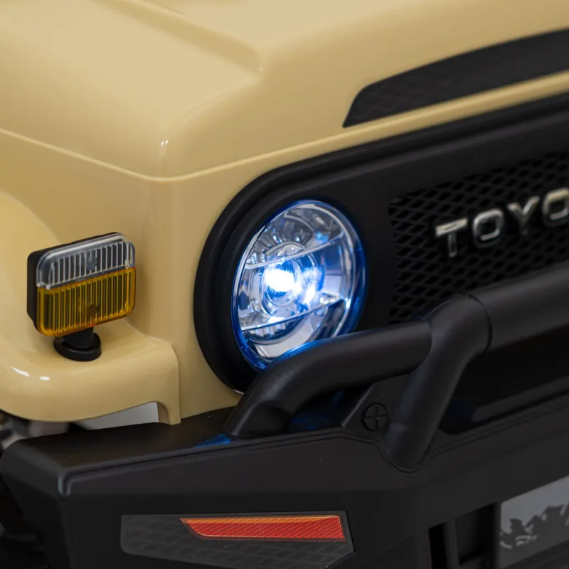 Toyota FJ Cruiser для дітей бежевий + пульт дистанційного керування + повний привід + LED аудіо + EVA + Free Start Toyota FJ Cruiser для дітей бежевий + пульт дистанційного керування + повний привід + LED аудіо + EVA + Free Start