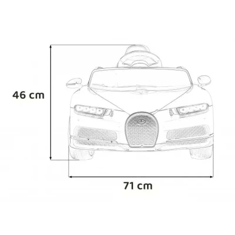 Дитяча акумуляторна машинка Bugatti Chiron Синя