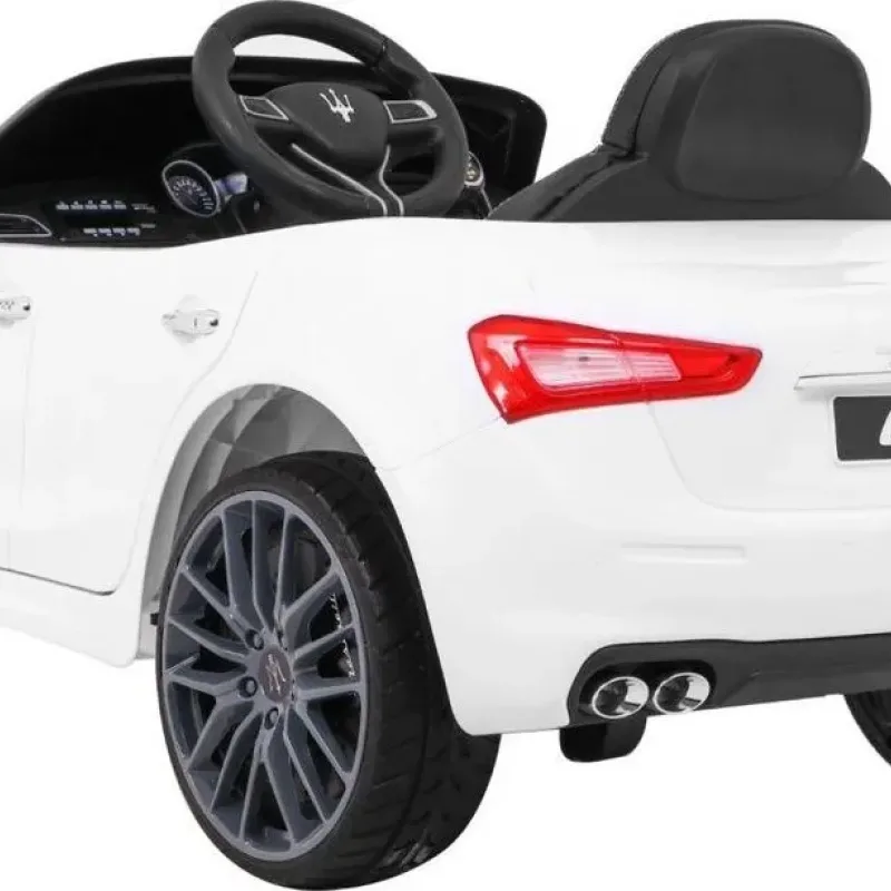 Дитяча акумуляторна машинка Maserati Ghibli Біла Дитяча акумуляторна машинка Maserati Ghibli Біла