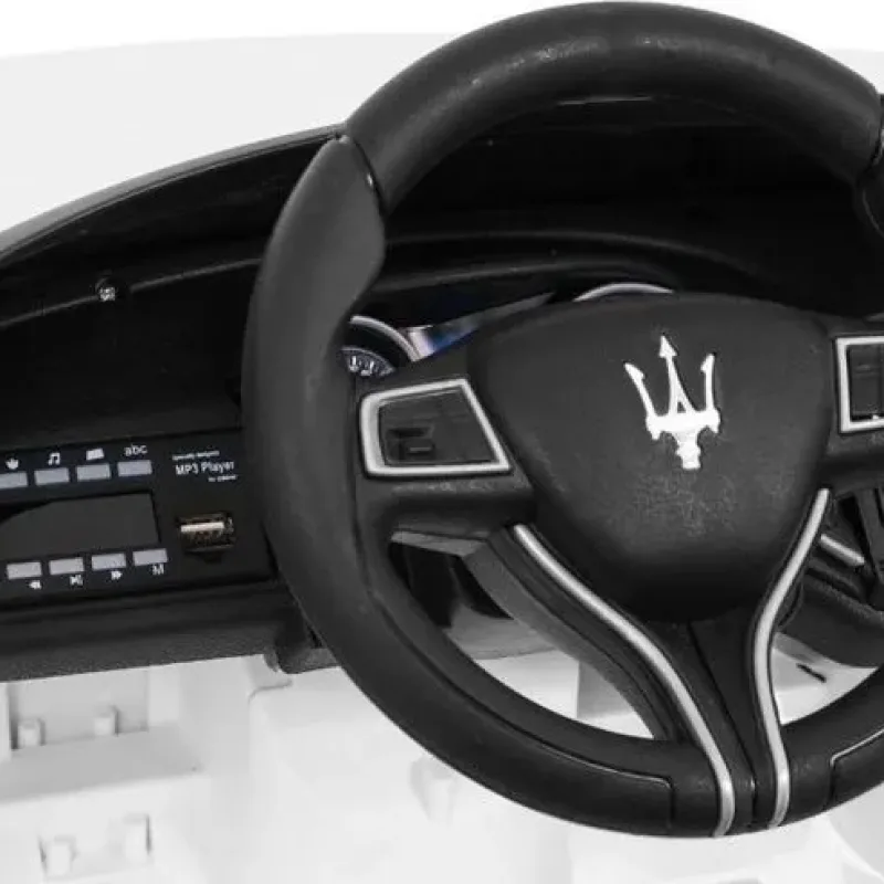 Дитяча акумуляторна машинка Maserati Ghibli Біла Дитяча акумуляторна машинка Maserati Ghibli Біла