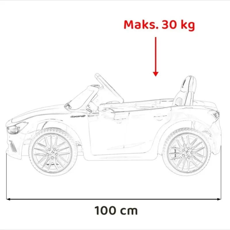 Дитяча акумуляторна машинка Maserati Ghibli на акумуляторі Червона