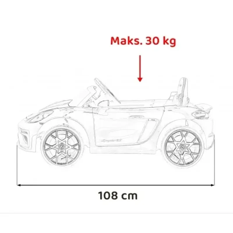 Дитяча акумуляторна машинка Porsche 718 MP4 Червона